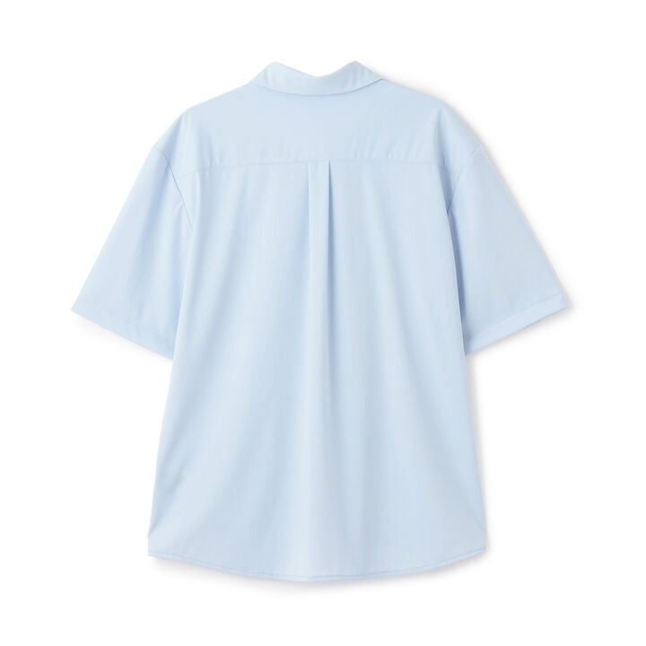 [UV Protection] Pointed Collar Short-Sleeve Cut and Sew Shirt,White, medium image number 1