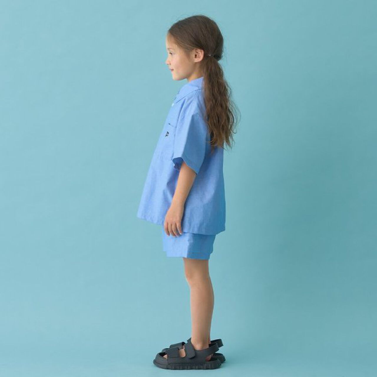 [Coordinatable Setup] Oversized Silhouette Assorted Short-Sleeve Shirt,Blue, large image number 27