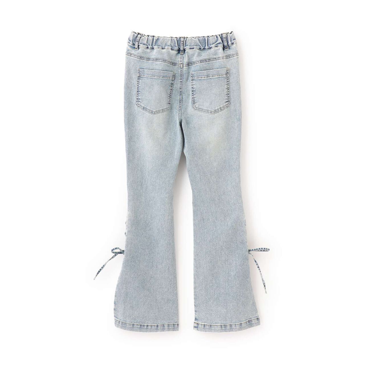 Lace-Up Flare Denim Pants,Gray, large image number 11