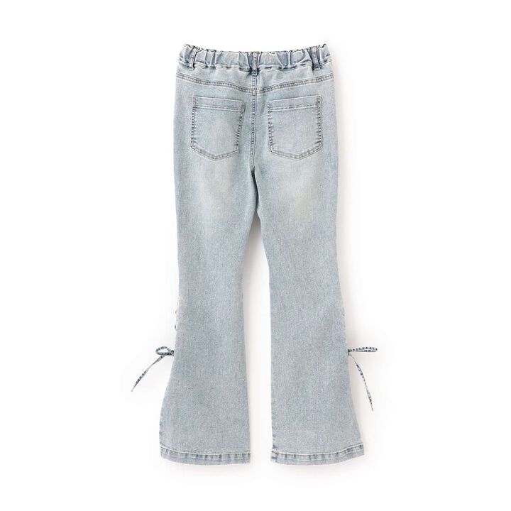 Lace-Up Flare Denim Pants,Gray, medium image number 11