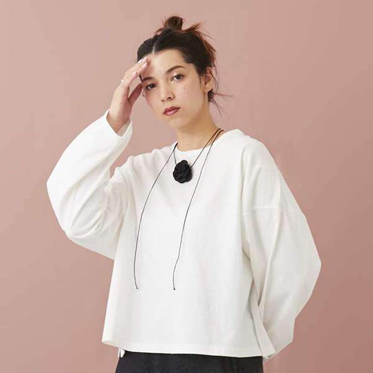 [LADIES] Choker Crop Top in Black,Charcoal gray, large image number 20