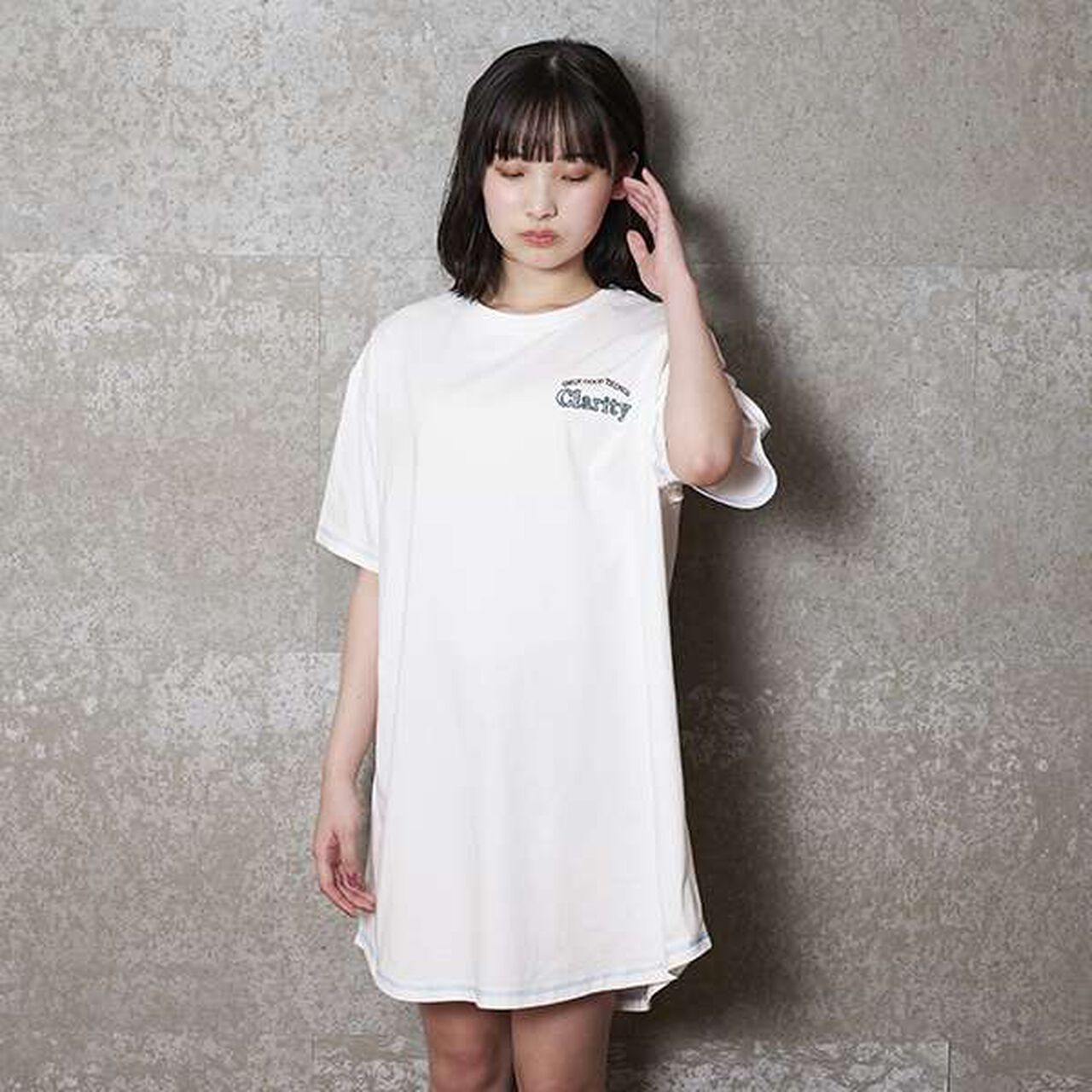 Functional Material Back Print T One-Piece Dress,Emerald green, large image number 7