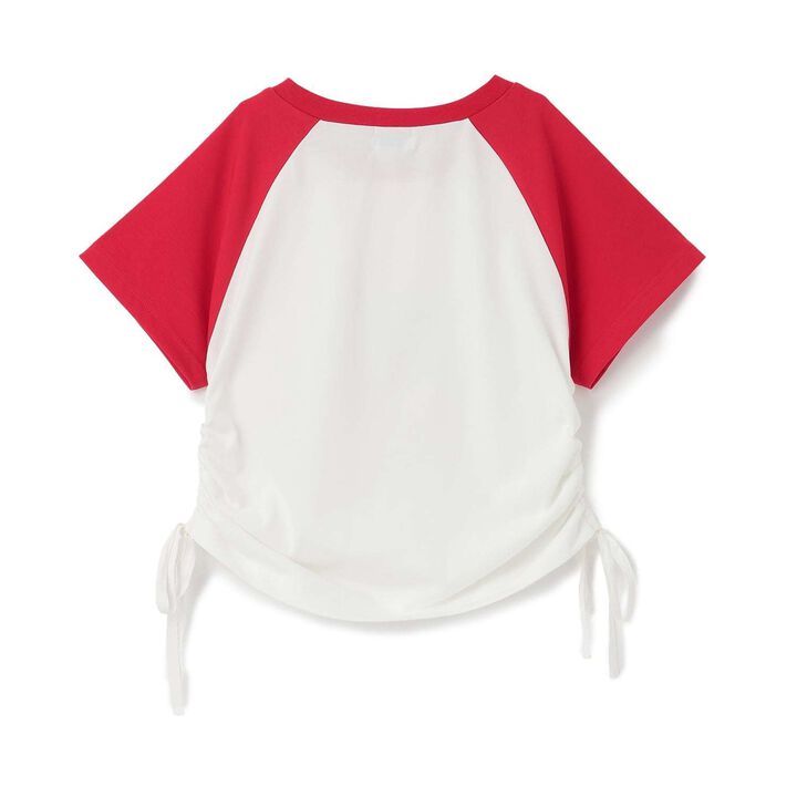 [GOKUGOKU] Multi-Function Shirred Crop Raglan Short-Sleeve T-Shirt,Orange, medium image number 23