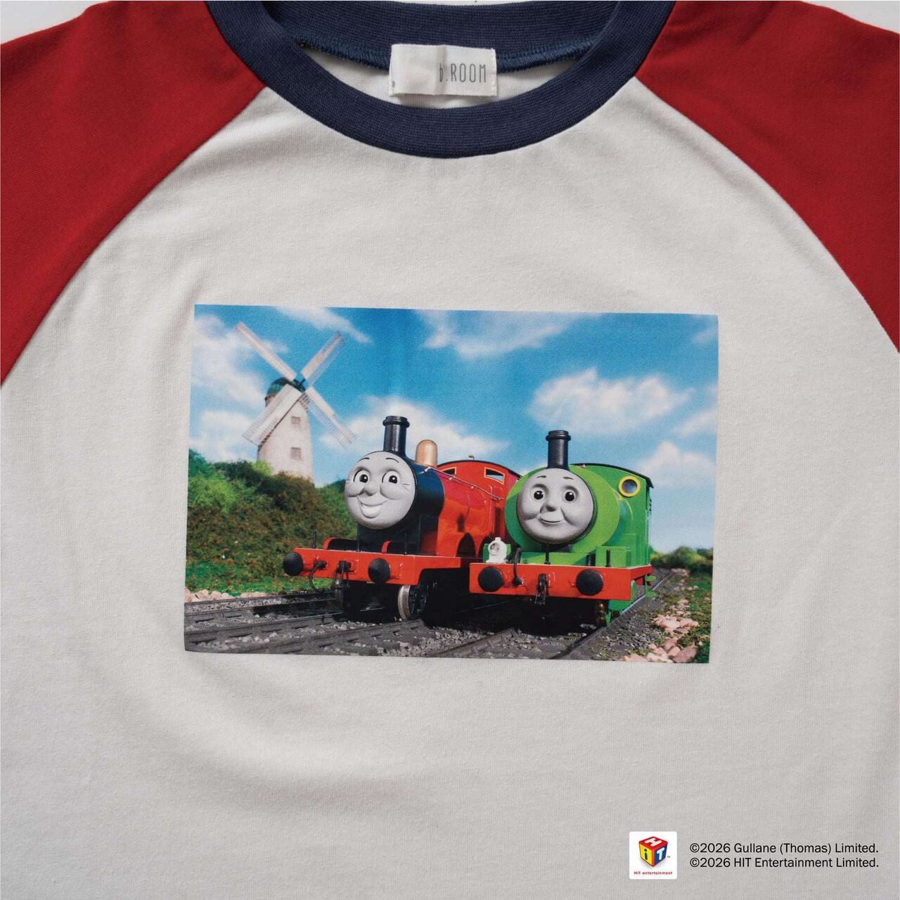 [Thomas the Tank Engine] Raglan Short Sleeve T-Shirt,Red, large image number 9