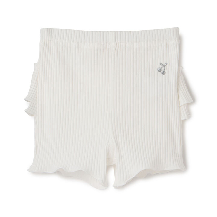 Short Back Frill Leggings,Off white, medium image number 0