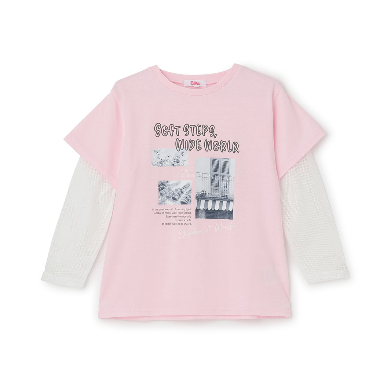 Mesh Sleeve Combination Big T-Shirt,Off white, large image number 10