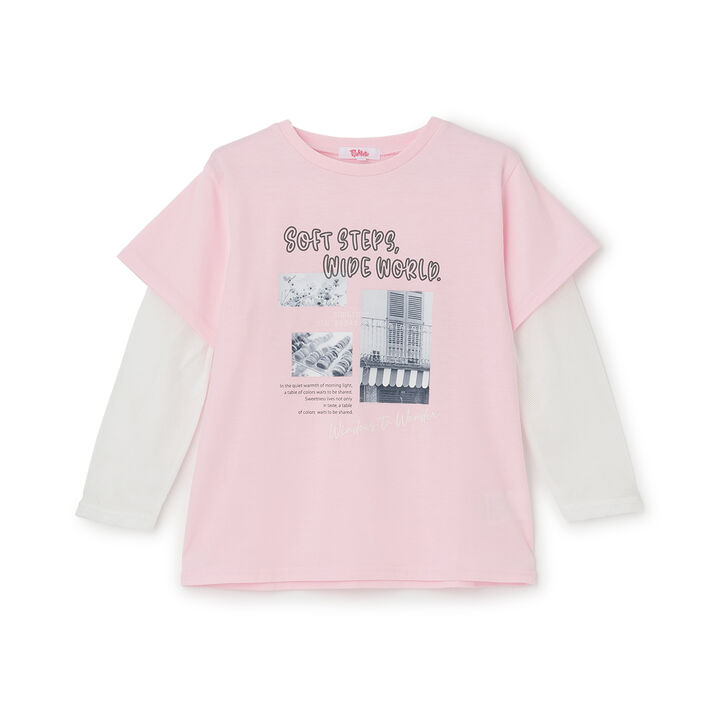 Mesh Sleeve Combination Big T-Shirt,Off white, medium image number 10
