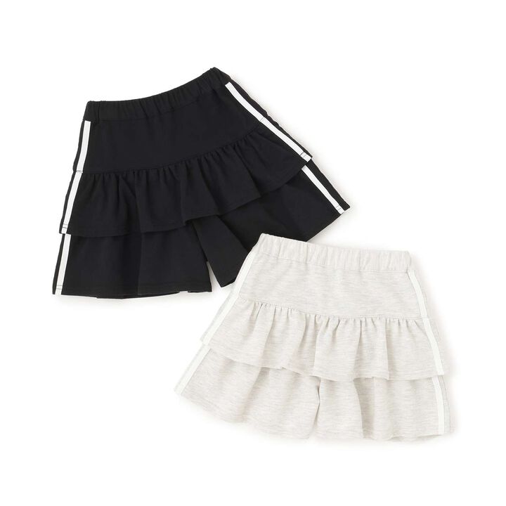 Cut and Sew Tiered Skirt with Shorts,Black, medium image number 19