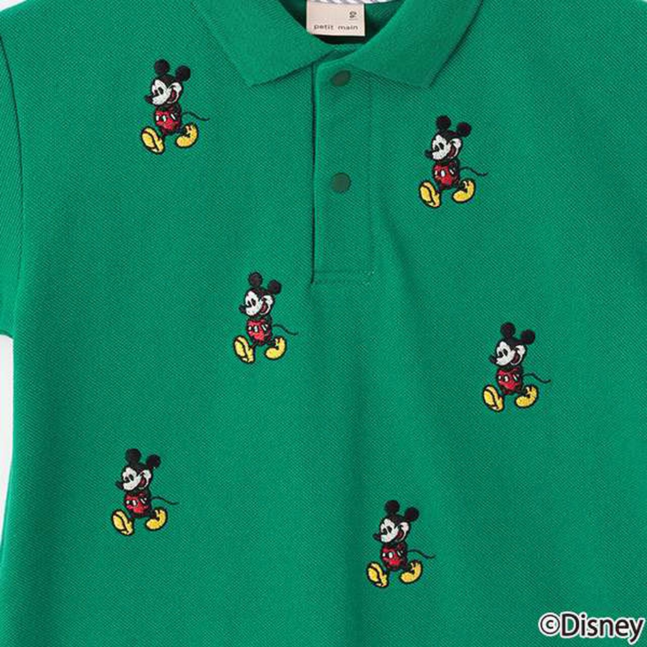 [Disney] Mickey/Embroidered Short-Sleeve Polo,Green, large image number 16