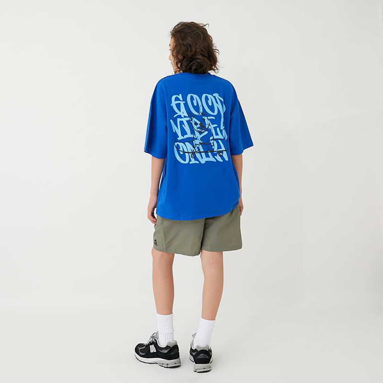 [Cool Touch] High Cool Cotton Dog Print Short Sleeve T-Shirt,Blue, large image number 15