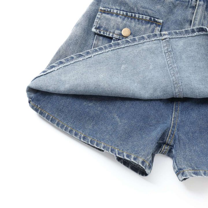 Denim Skirt with Shorts,Gray, medium image number 8