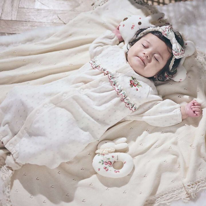 Wild Strawberry Yoke Switch 2WAY Romper [Organic] [Made in Japan],, medium