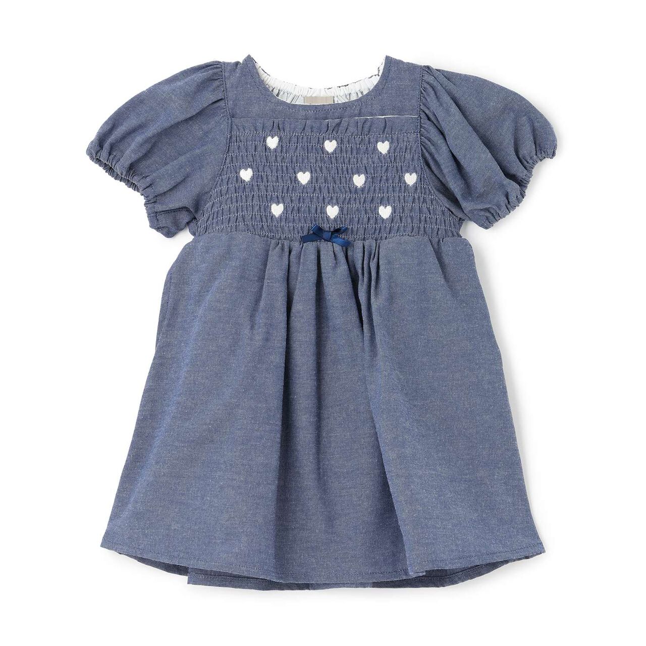 Heart Embroidery One-Piece Dress,Navy, large image number 10