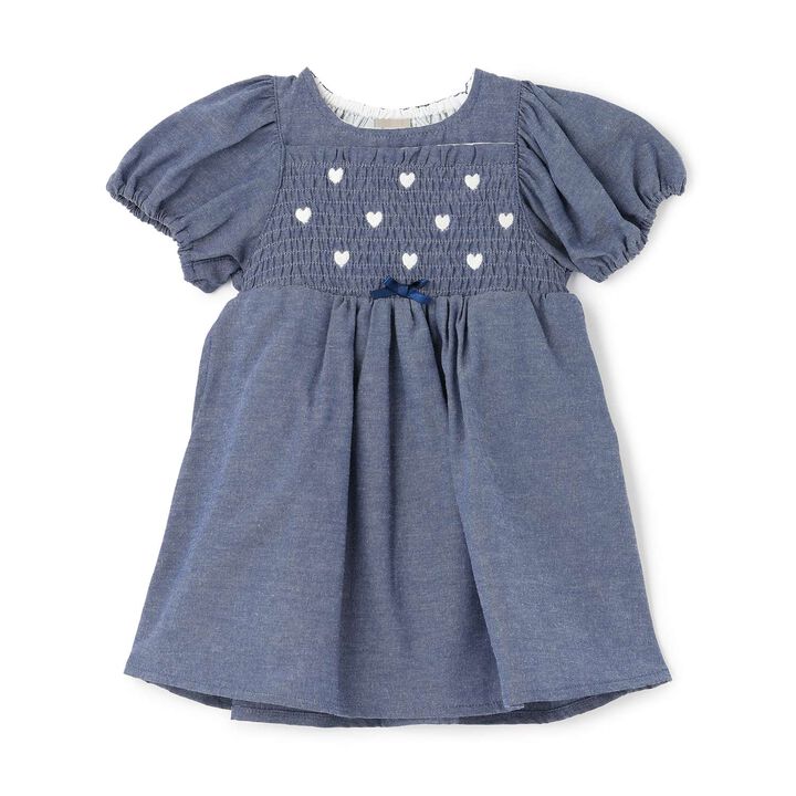 Heart Embroidery One-Piece Dress,Navy, medium image number 10