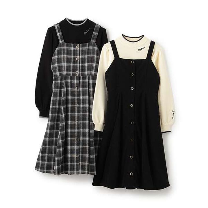 Knit Pullover & Camisole Dress Set,Black, medium image number 3
