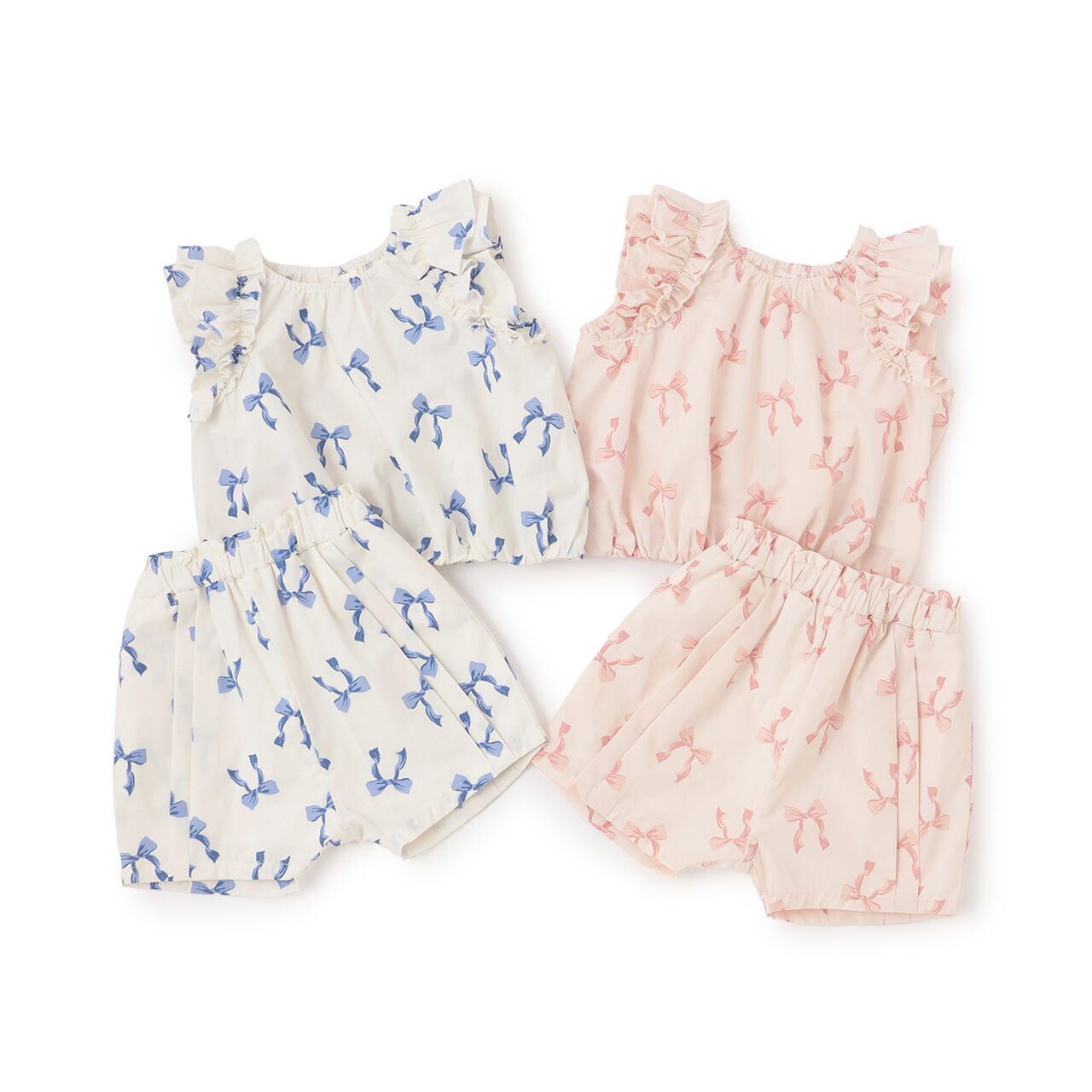 Link Ribbon All-Over Pattern Outfit Set,Pink, large image number 14