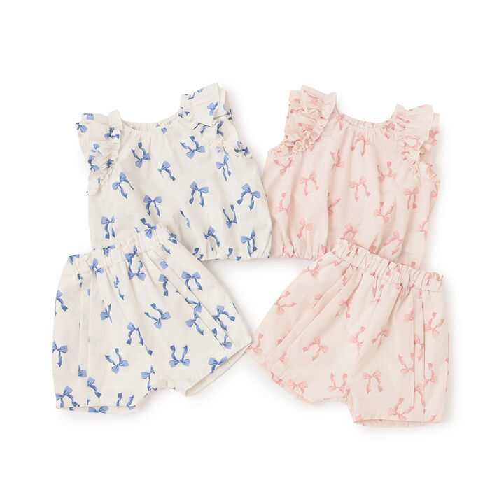 Link Ribbon All-Over Pattern Outfit Set,Pink, medium image number 14