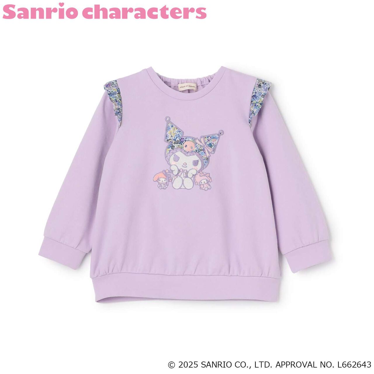 Kuromi Liberty Fabric Appliqu&eacute; Sweatshirt,Lavender, large image number 12