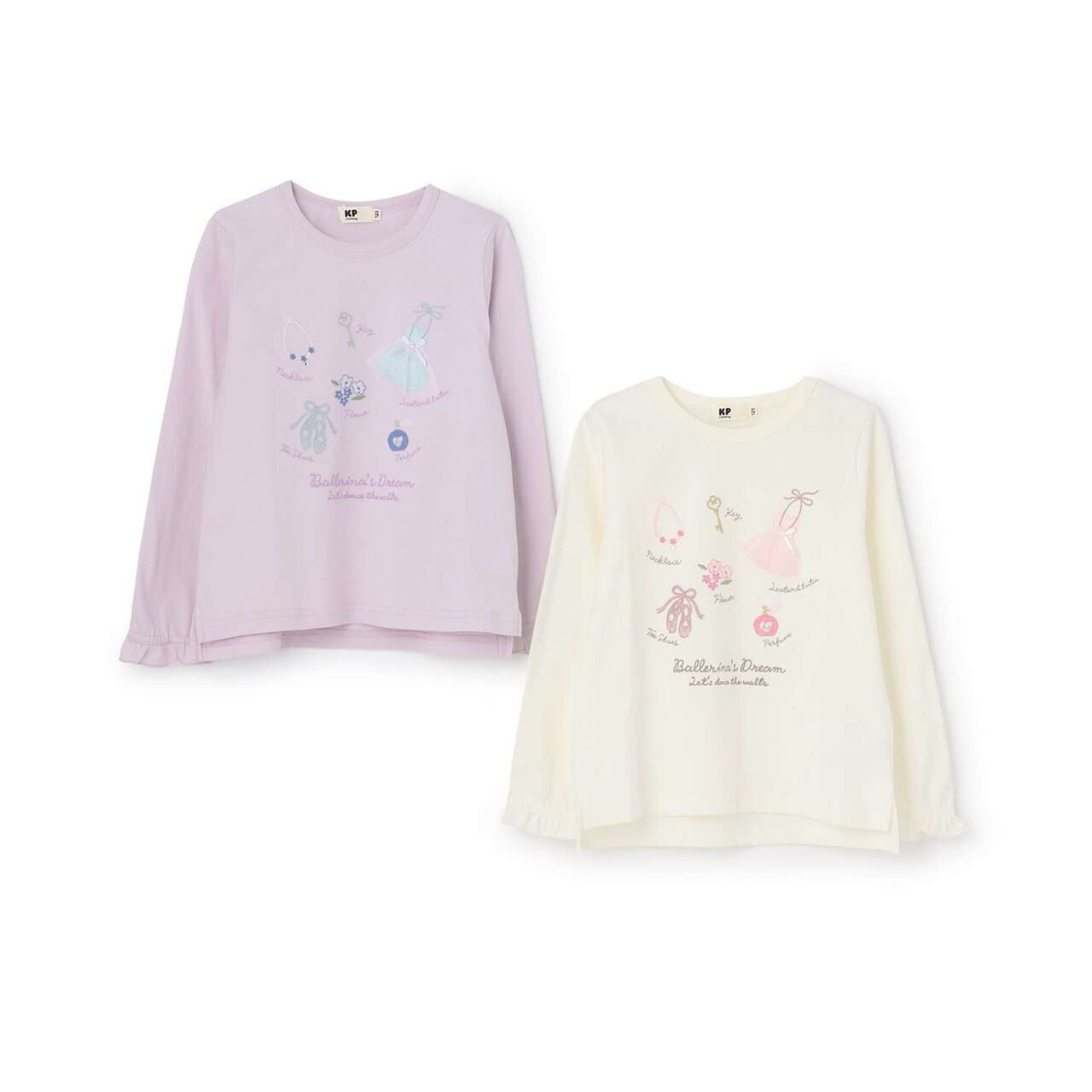 Ballet Motif Long-Sleeve T-Shirt,Off white, large image number 7