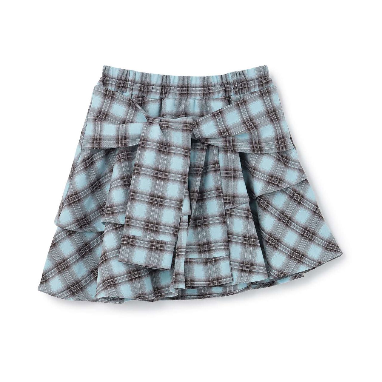 [LTXC] Checkered Wrap-Around Hem Culottes,Black, large image number 10
