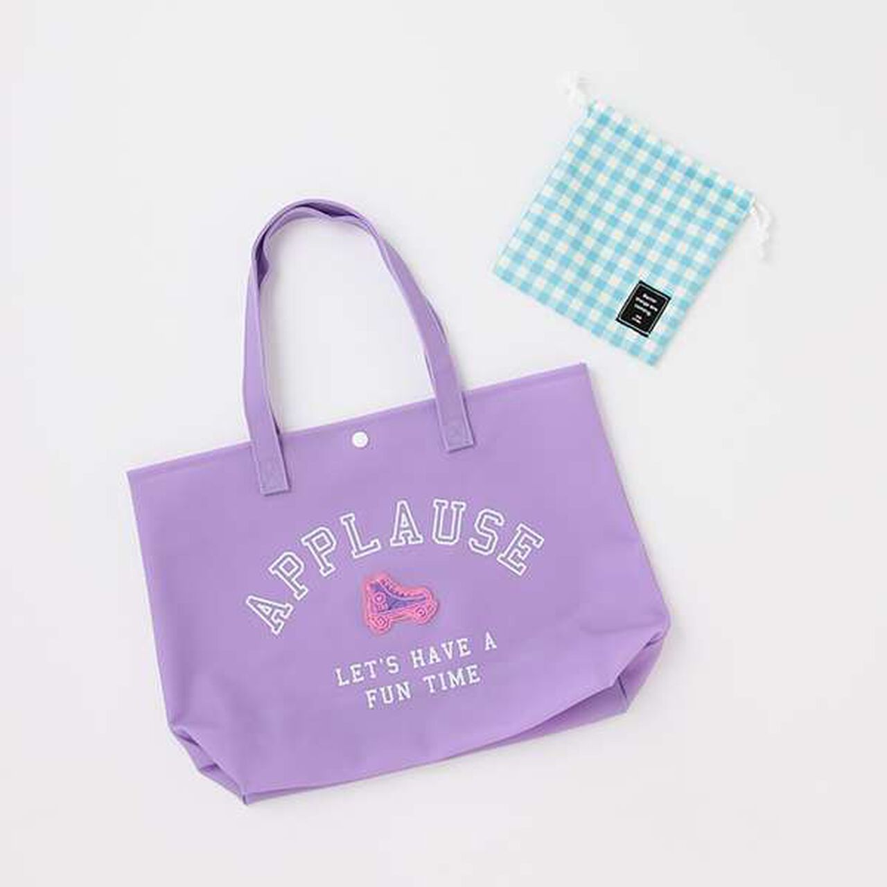 Mat PVC Tote Bag with Enamel Patch [SWIM],Purple, large image number 0