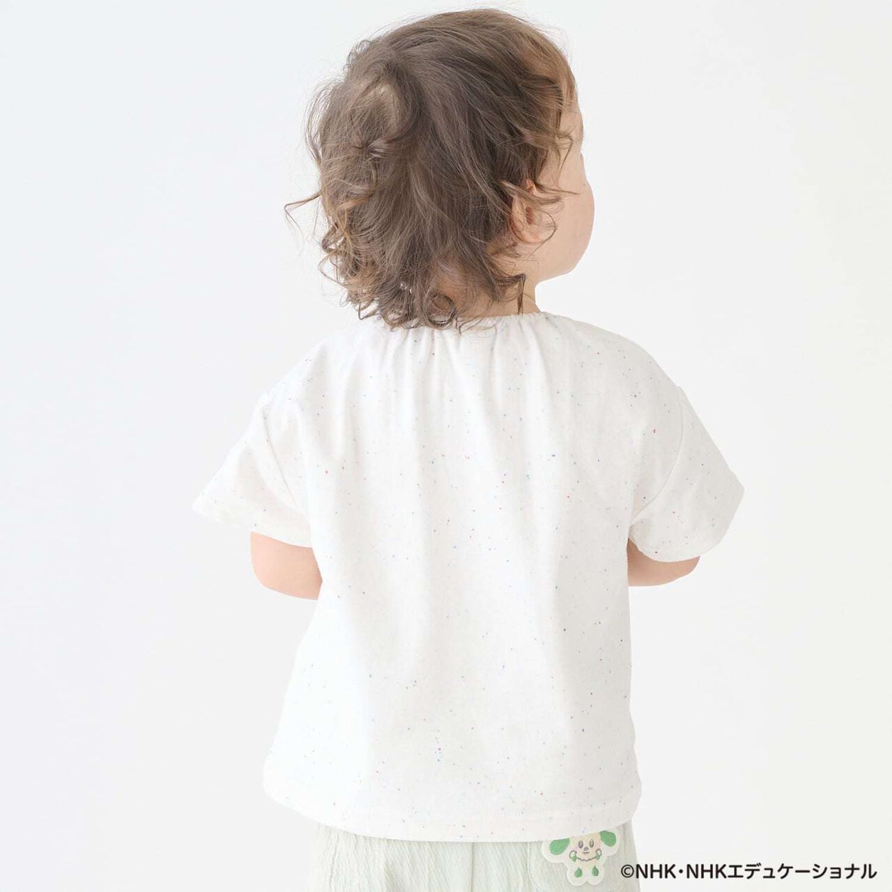 [躲貓貓！] 音符刺繡短袖T恤,淡卡其色, large image number 4