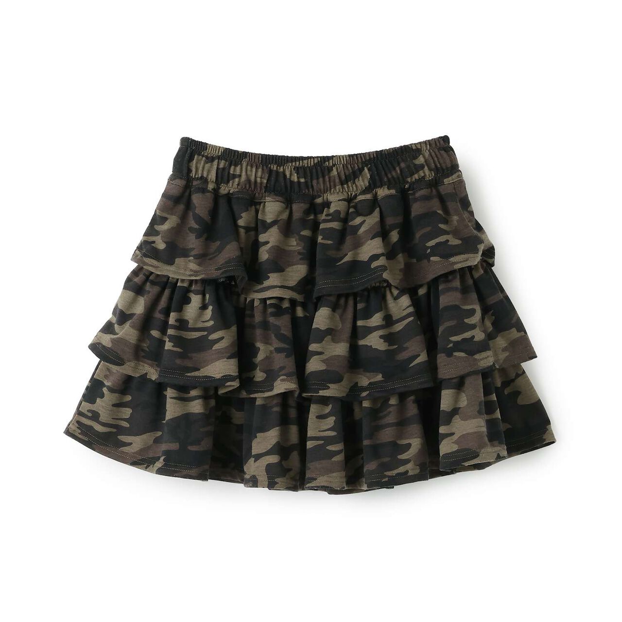 [LTXC] Camouflage Tiered Cut Mini Skirt,Khaki, large image number 3