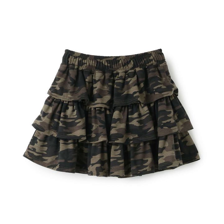 [LTXC] Camouflage Tiered Cut Mini Skirt,Khaki, medium image number 3