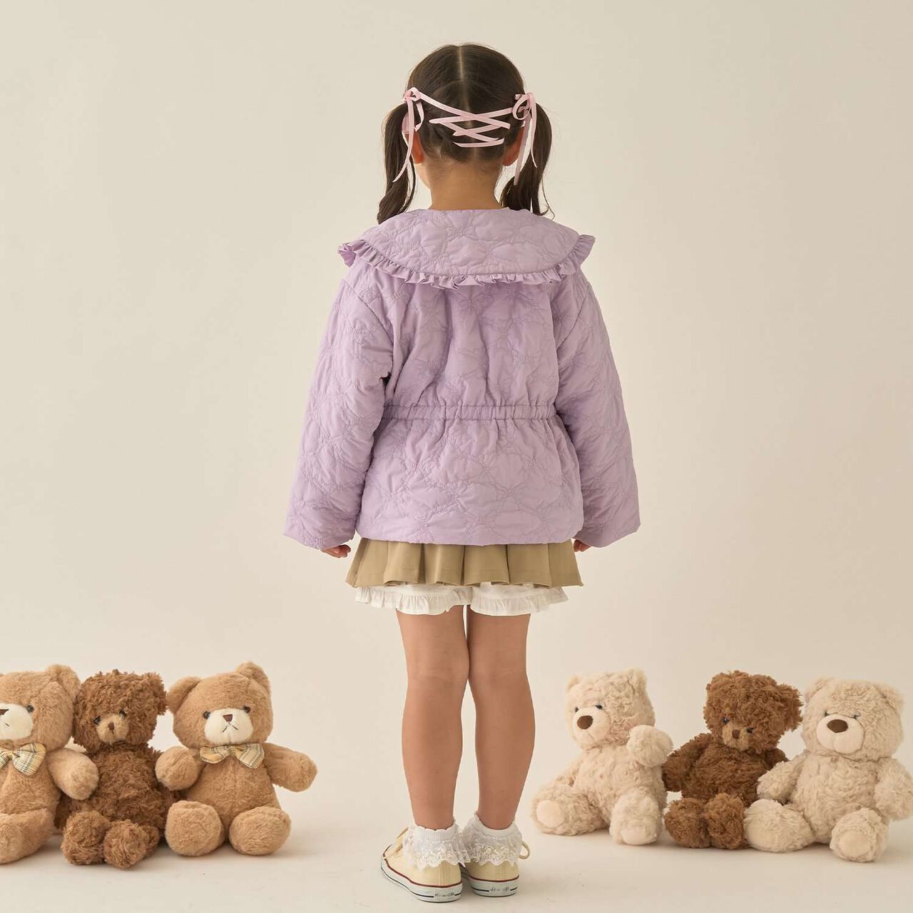 Lycee Mine Ballet Series Mid-Length Ribbon Quilted Jacket,Ivory, large image number 30