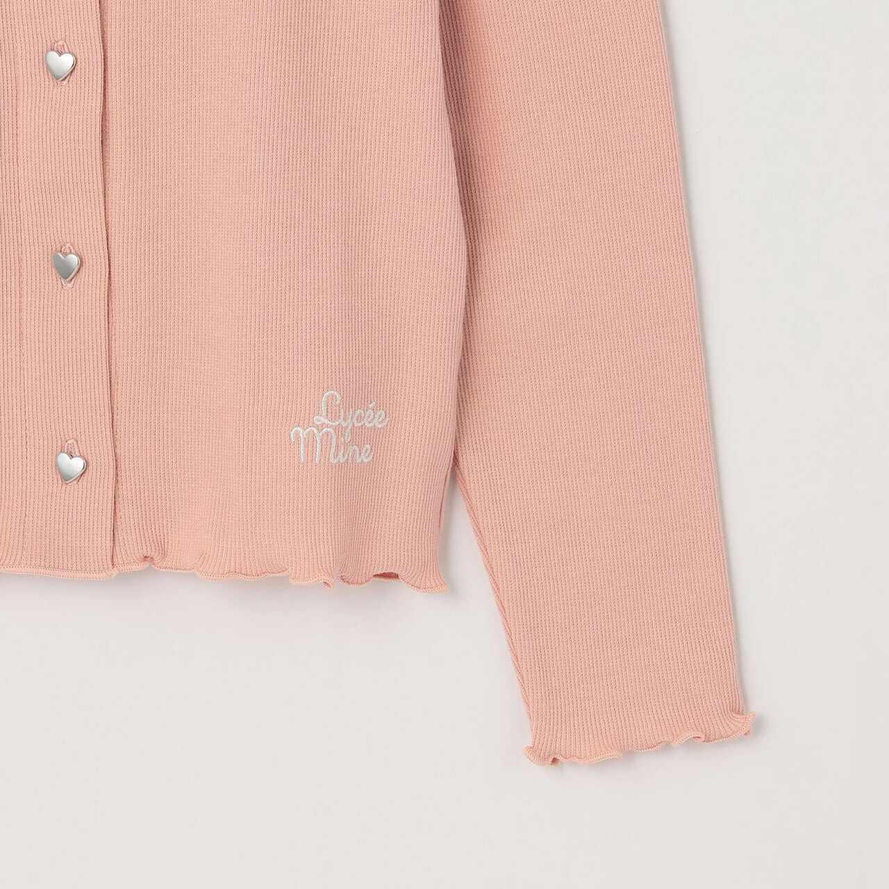 [Mini Length] Heart Button Ribbed Cardigan for Girls [Kids] [Children's Clothing],Blue gray, large image number 22