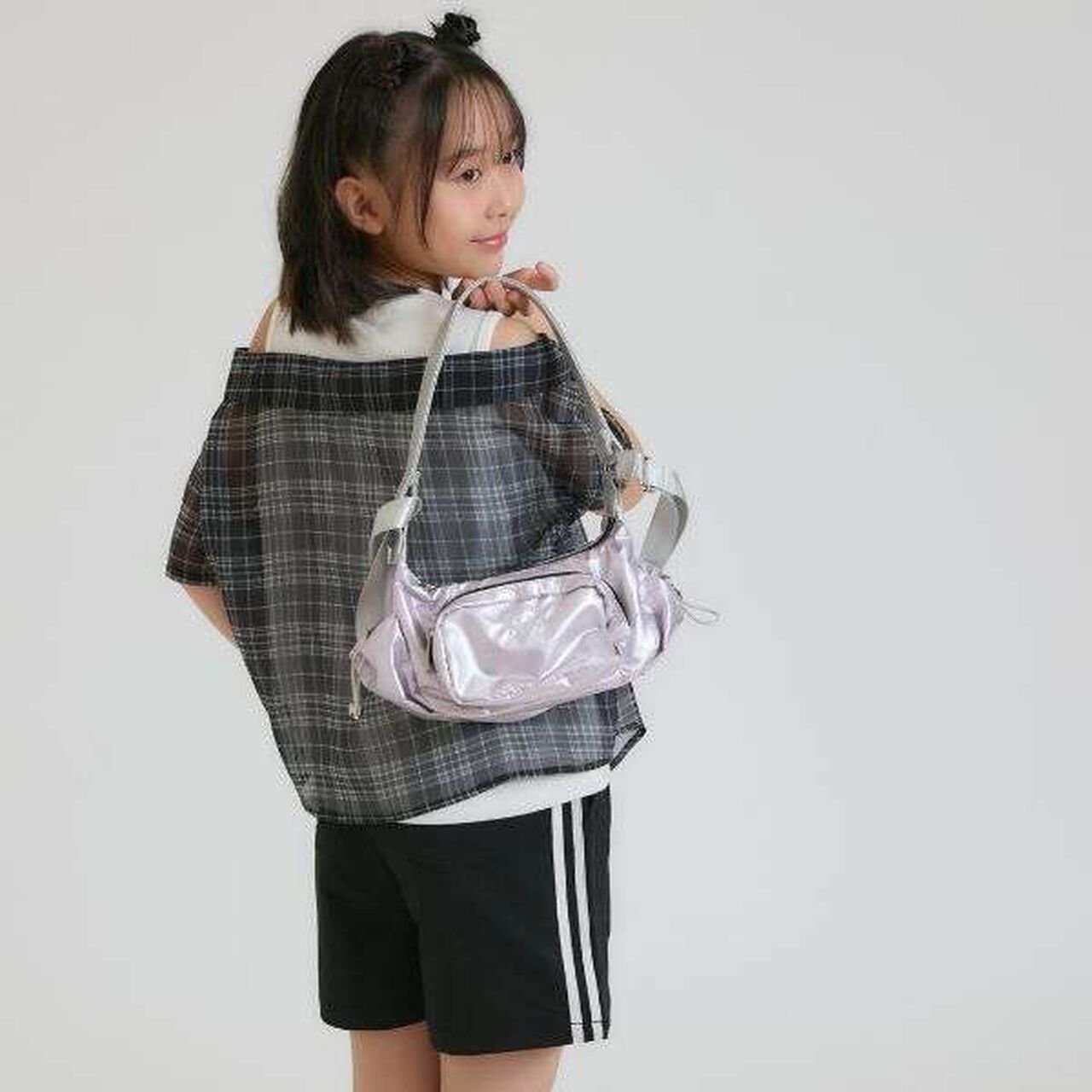 Metallic 2 WAY Shoulder Bag,Lavender, large image number 0