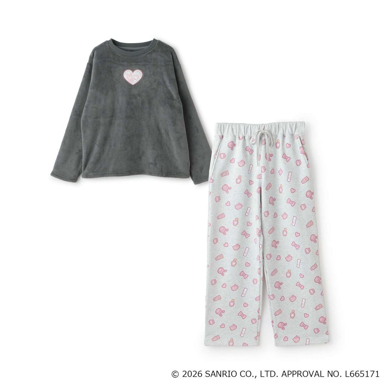 Hello Kitty x Berie-chan Loungewear,Charcoal gray, large image number 2