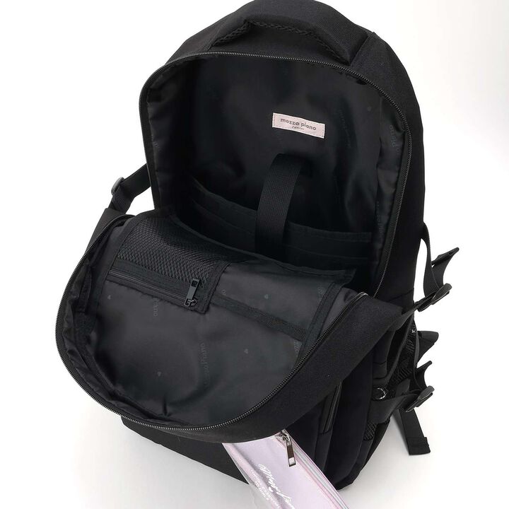 Water-Repellent Backpack with Lame Pouch,Black, medium image number 8