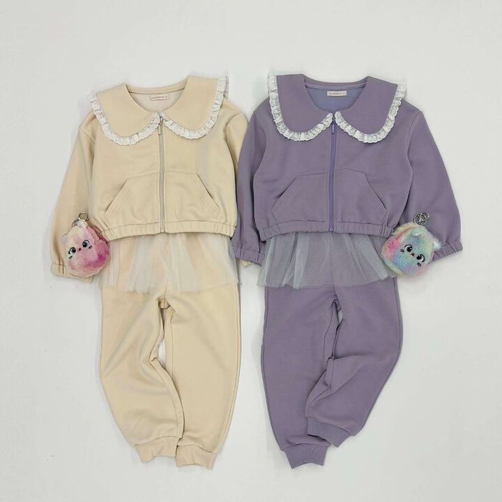 [Lycee Mine Ballet Series] Coordinatable Setup Sailor Collar Full-Zip Sweatshirt,Light blue, medium image number 15