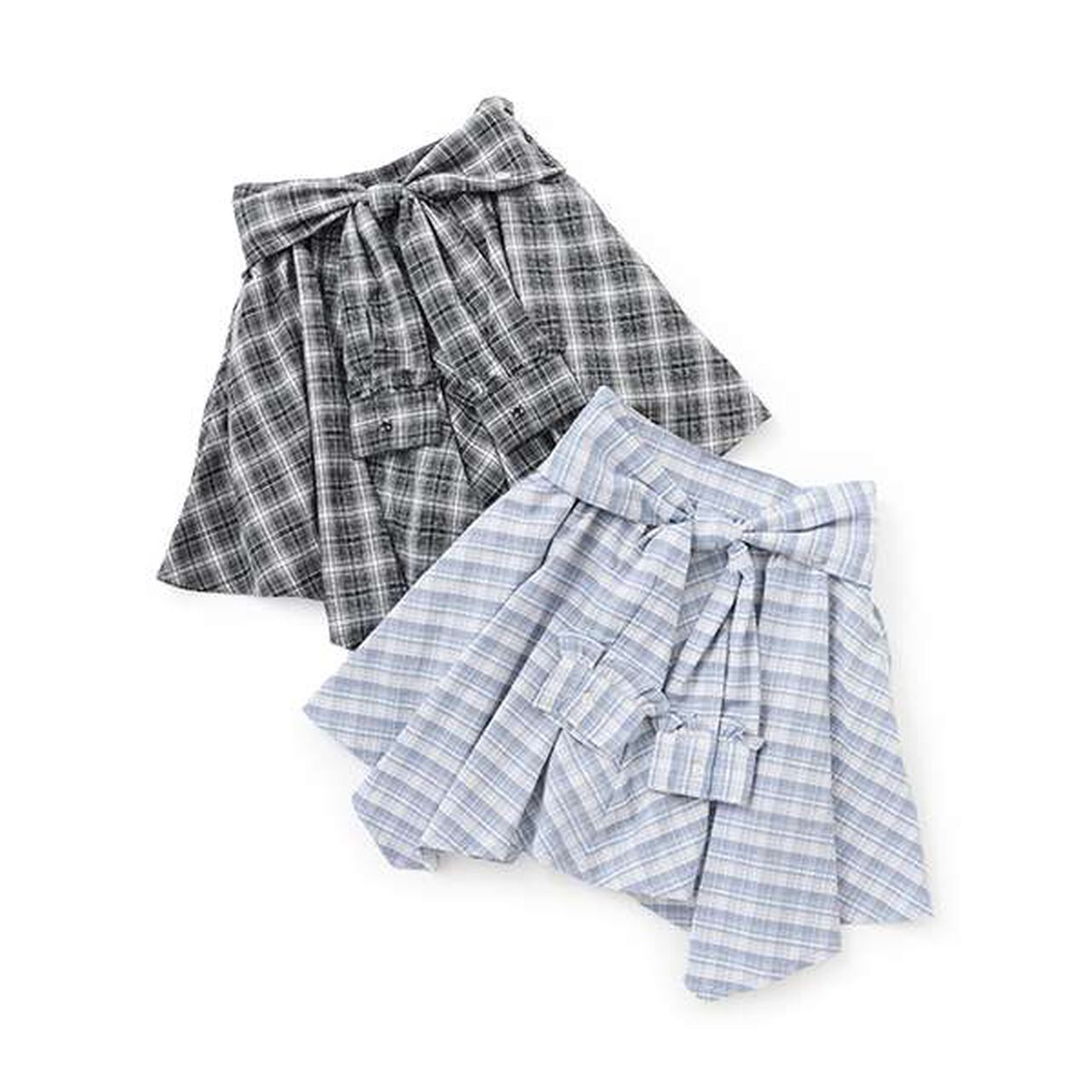 Knot Shirt Style Skirt with Shorts,Light gray, large image number 3