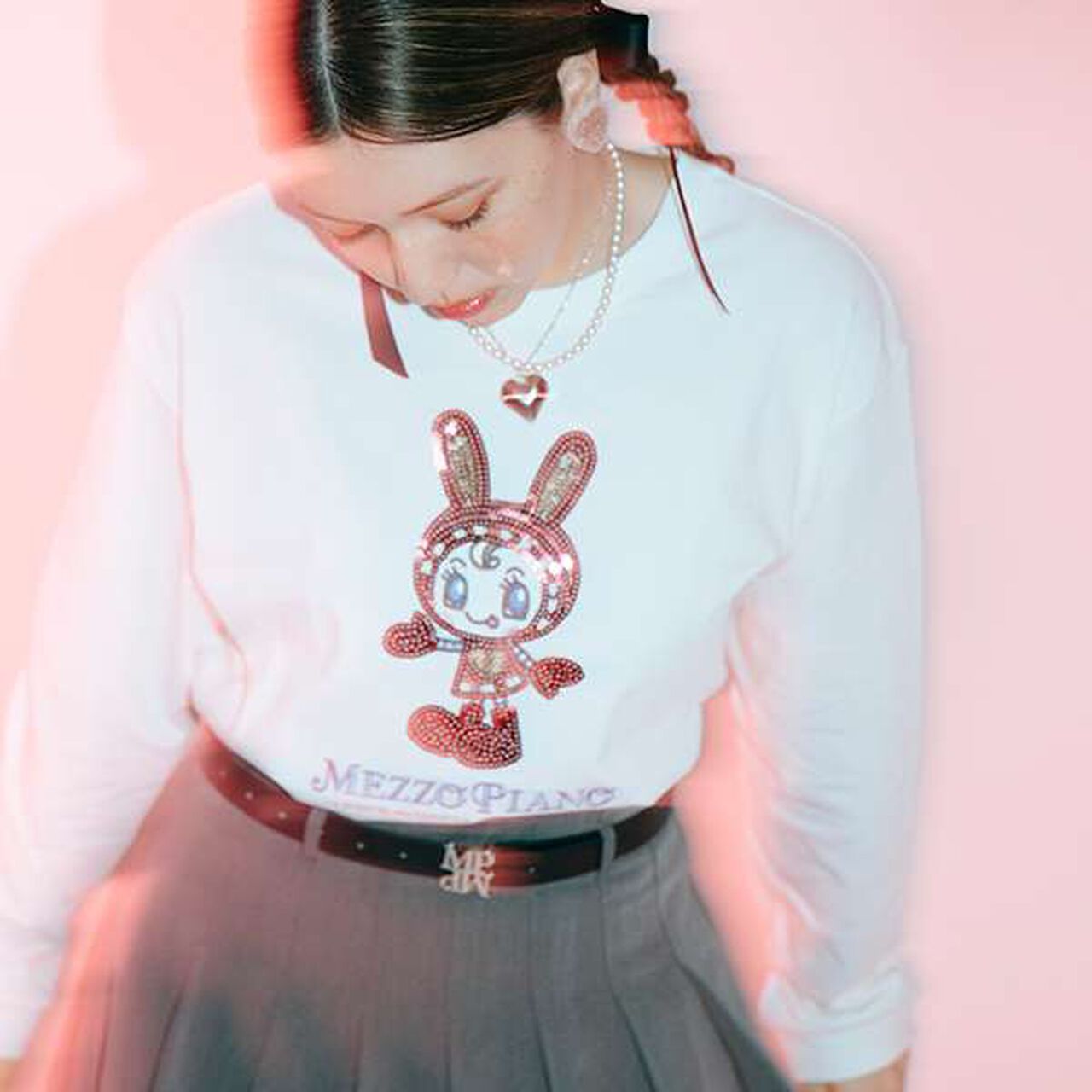 Berie-chan Sequin T-Shirt,White, large image number 13