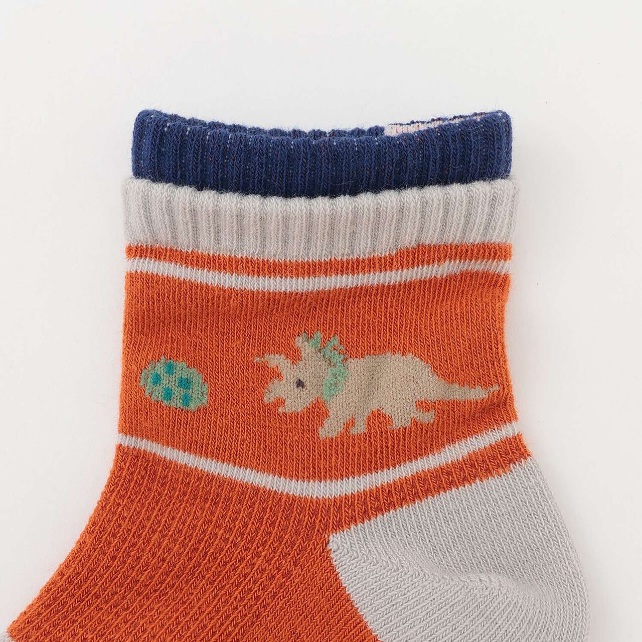 Dinosaur Crew Socks [Made in Japan],Brick, large image number 1