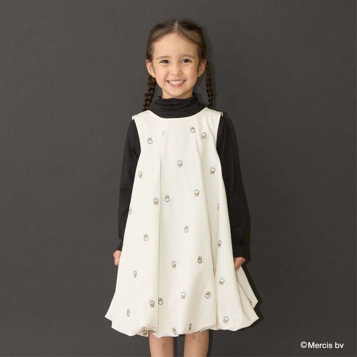 Miffy Embroidered All-Over Pattern Balloon One-Piece Dress,Black, medium image number 12