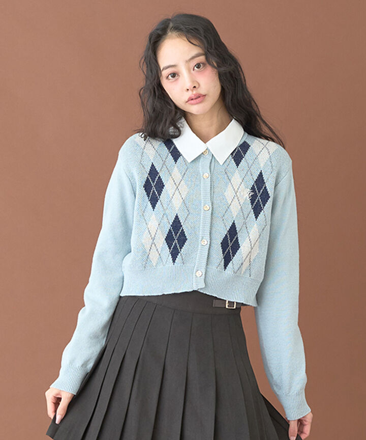 Argyle Knit Cardigan [Korean Fashion],, medium