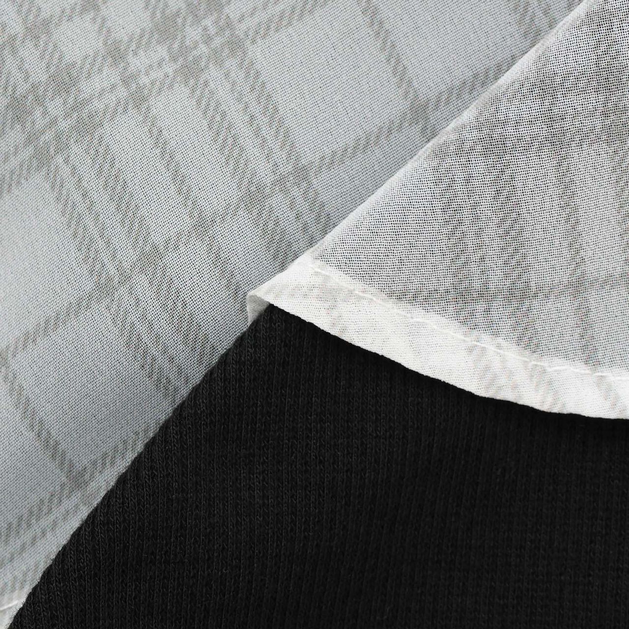 Shoulder Cutout Sheer Check Docking Shirt,Off white, large image number 6