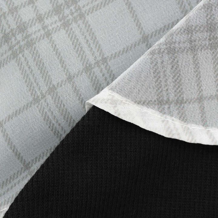 Shoulder Cutout Sheer Check Docking Shirt,Off white, medium image number 6