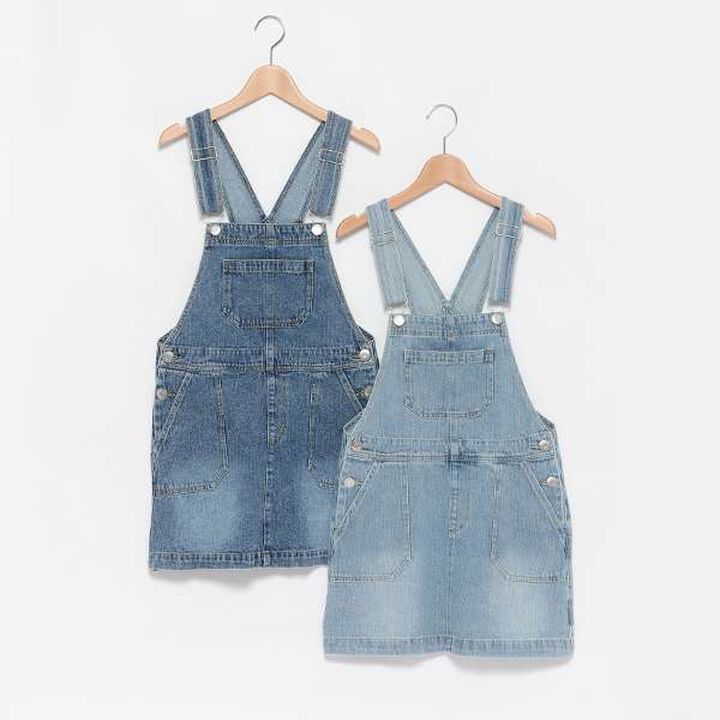 Denim Jumper Dress,Sax blue, medium image number 11