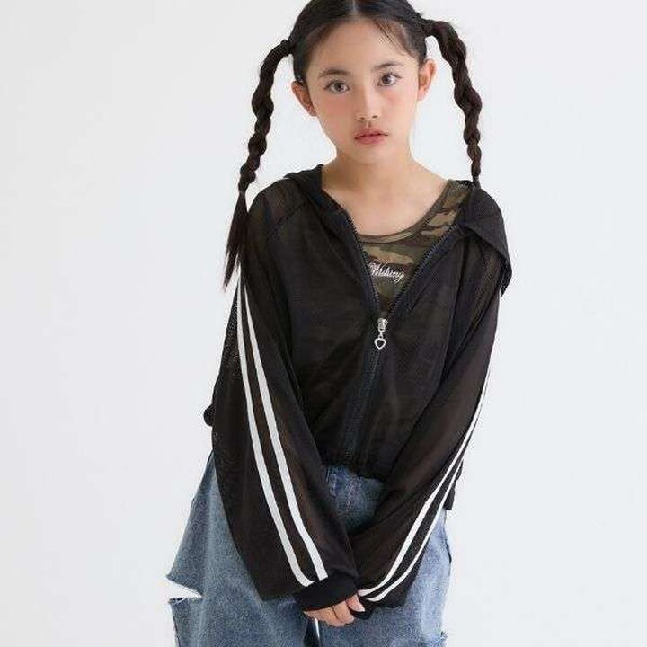 [3WAY] Mesh Hoodie & Camouflage Tank Set,Off white, medium image number 8