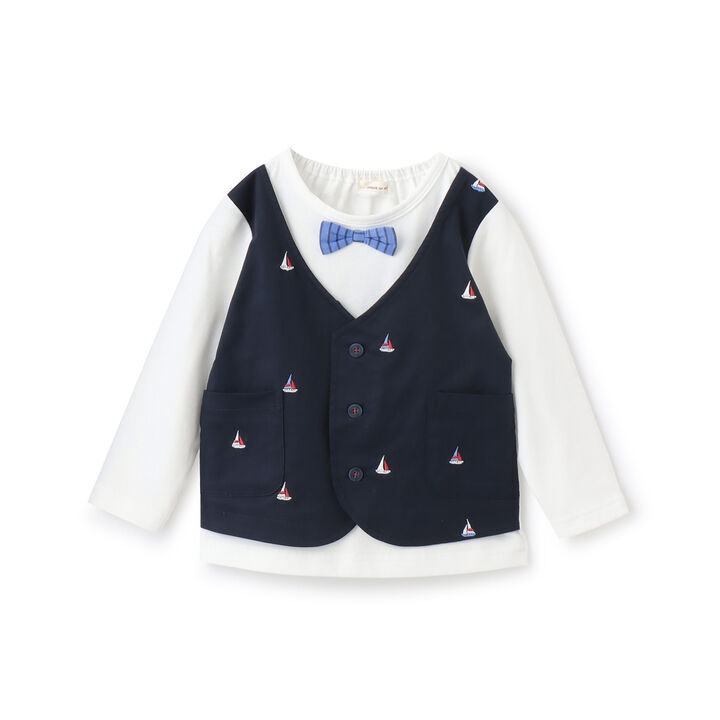 Yacht Embroidery Layered Long-Sleeve T-Shirt,, medium