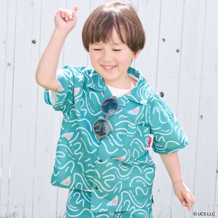 [WEB Exclusive] JAWS All-Over Pattern Seersucker Short-Sleeve Shirt,, medium
