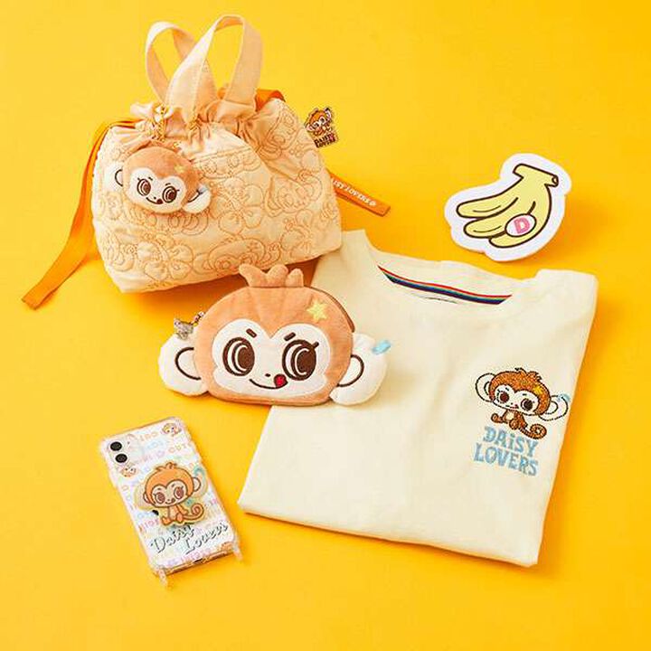 Lucky All-Over Pattern Embroidered Drawstring Tote,Orange, medium image number 9