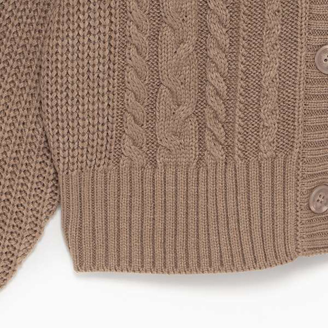 Washable Cable Knit Cardigan,Ivory, large image number 18