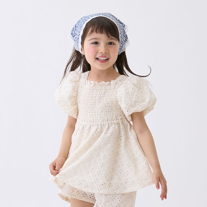 [Link] Lace Puff Sleeve Tunic,Turquoise, medium image number 1