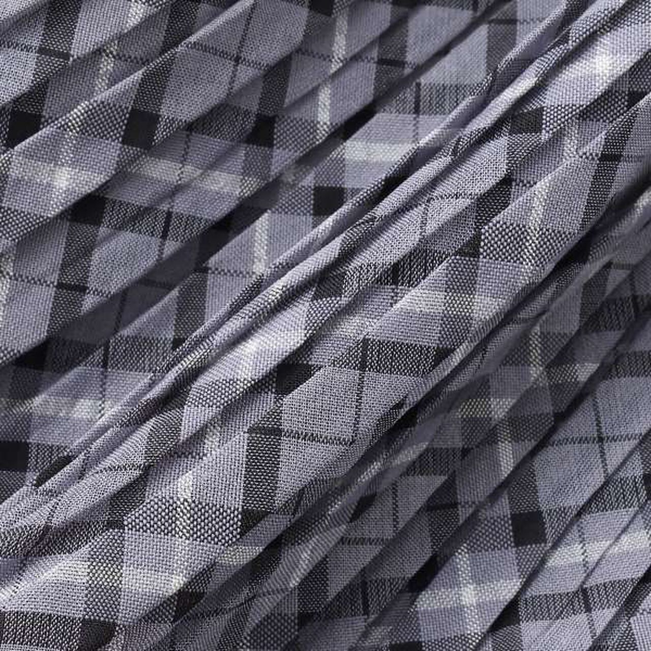 Sheer Check Random Pleated Skirt-Pants,Light gray, large image number 6