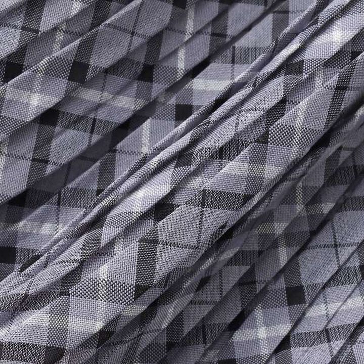 Sheer Check Random Pleated Skirt-Pants,Light gray, medium image number 6